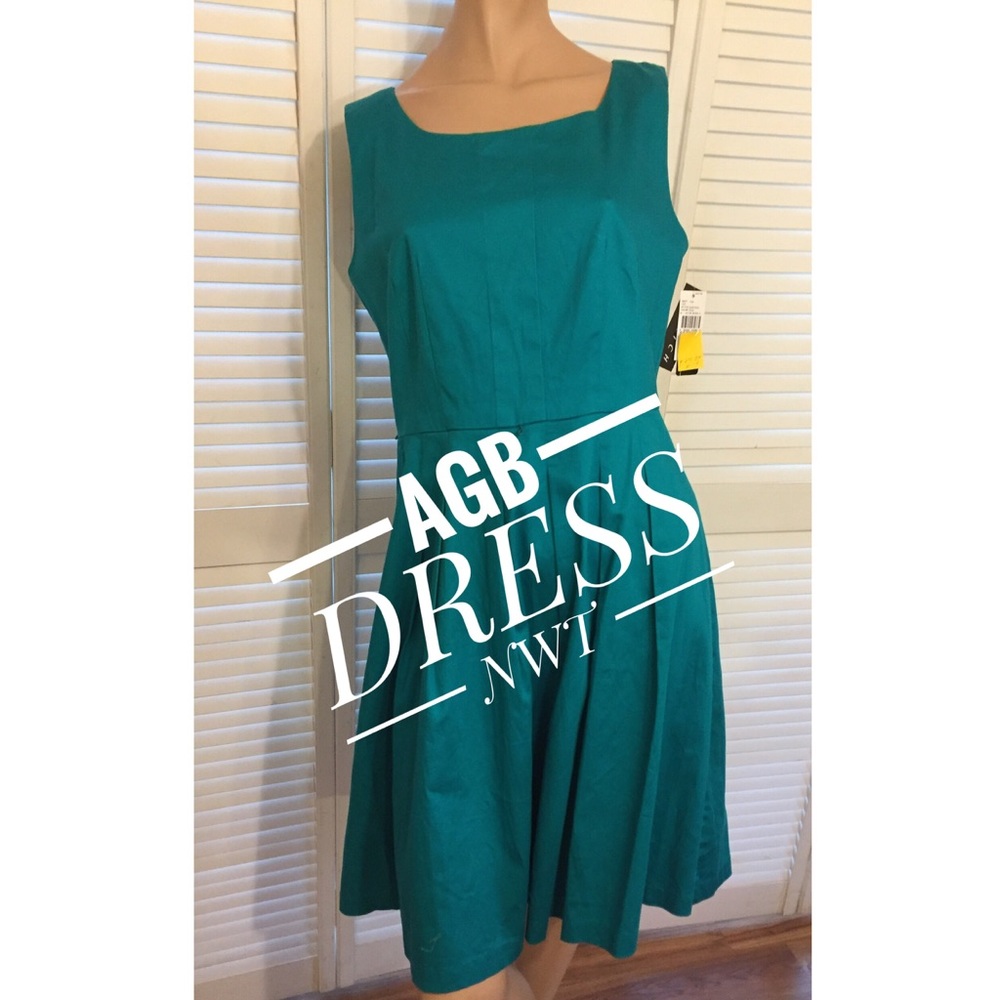 NWT STUNNING TEAL AGB SLEEVELESS DRESS